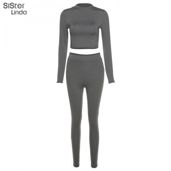 Active Wear Matching Sets Fall Long Sleeve Tops Tees And Leggings 2 Two Piece Workout Outfits